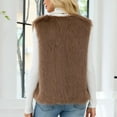 thumbnail image 5 of Sexlip Women Faux Fur Waistcoat Fashion Winter Fuzzy Sleeveless Open Front Outwear Gilet Casual Short Vest Jacket Coat Brown XL, 5 of 7