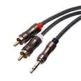 thumbnail image 1 of 3.5mm to 2 RCA Cable RCA Male to Male Aux Audio Adapter Jack HiFi Headphones Auxiliary Cable Y-Cable 16ft for Phone Speaker MP3 Tablet Stereo (1.5m), 1 of 5