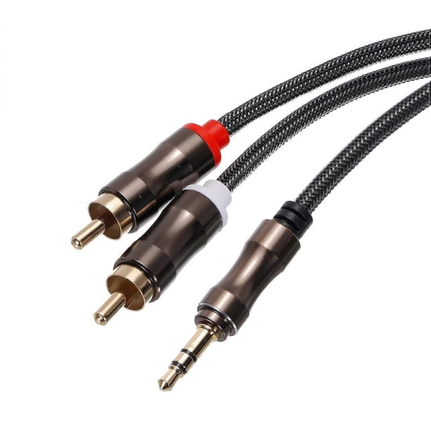 3.5mm to 2 RCA Cable RCA Male to Male Aux Audio Adapter Jack HiFi Headphones Auxiliary Cable Y-Cable 16ft for Phone Speaker MP3 Tablet Stereo (1.5m)