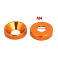 thumbnail image 3 of Unique Bargains M4 Aluminium Alloy Cup Head Engine Bay Bumper Washer Orange 15Pcs, 3 of 5