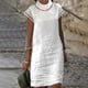 thumbnail image 5 of Vestido corto de algodón y lino para mujer - Color liso, estilo informal, apto para el día a día y para fiestas, disponible en tallas grandes, 5 of 5