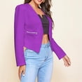 thumbnail image 6 of CILENON Long Cardigans for Women Trendy Women's Casual Jackets Suit Long Sleeve Zipper Cardigan Business office Short Coat (Purple,M), 6 of 8