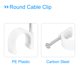 thumbnail image 4 of Redondo Cable Clips, 20mm 80uds PVC Cables Gestión con Carbono Acero Clavo para Hogar Alambre Cables, Blanco, 4 of 5