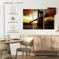 thumbnail image 4 of Elephant Stock Brooklyn Bridge Scenery Wall Art - Horizontal Multi Panel Canvas - Living Room Wall Decor - Architecture Multi Panel - Gray And Orange Decor - 65" x 42", 4 of 4