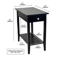 thumbnail image 4 of Fairway Avenue Home 2-Tier Solid Acacia Recliner Table with Drawer - Black, 4 of 8