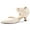 Beige 2, variant on Ladies' low-heeled kitten-heeled formal shoes, comfortable closed-toe design with flowers, slip-on, suitable for formal gatherings, high-heeled shoe style