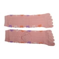 thumbnail image 4 of Unique Bargains 1 Pair Five Toe Socks Comfortable Mid-length Cute Flower Socks for Women Pink, 4 of 6