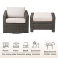 thumbnail image 5 of CHITA Outdoor Swivel Gray Wicker Chair and Ottoman with Cushion, Cream, 5 of 6