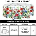 thumbnail image 3 of Spring Floral Tablecloth Watercolor Flower Butterfly Round Tablecloth 60 Inch Green Leaves Farmhouse Decorative Table Cover for Picnic Party Dining Table Living Room Kitchen Decor, 3 of 6