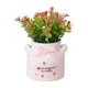 thumbnail image 2 of Bonsái de flores artificiales con maceta de cerámica para decoración del hogar u oficina, centro de mesa de bajo mantenimiento, estantería y decoración de escritorio, 2 of 5