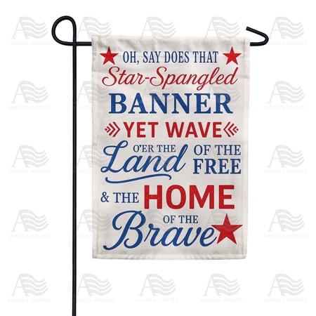 Star Spangled Lyrics Patriotic Anthem Script Outdoor Decoration Art, 12x18 POLE NOT INCLUDED