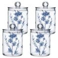 thumbnail image 2 of Delicate Wild Florals Translucent Plastic Cans Storage Canisters with Lid Set of 2, 2 of 7