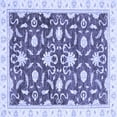 thumbnail image 1 of Ahgly Company Machine Washable Indoor Square Oriental Blue Modern Area Rugs, 5' Square, 1 of 4