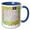Blue/White, variant on 3drose, Image of Wyoming Topographic Map with Flag, 11oz Magic Transforming Mug
