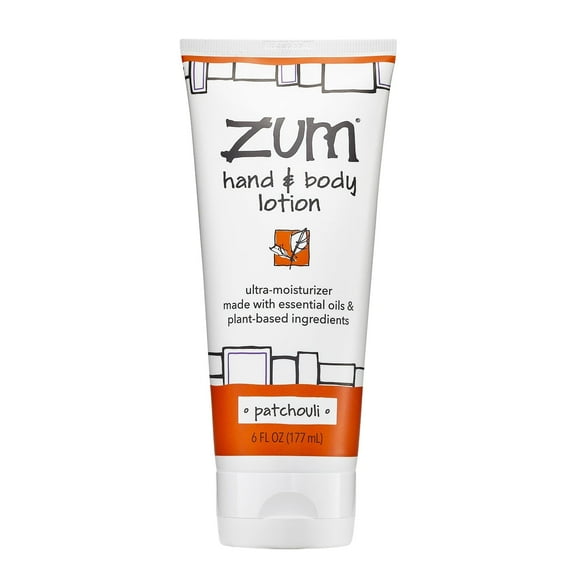 Zum by Indigo Wild Hand & Body Lotion - Natural Hand Lotion for Dry Hands - Body Lotion for Women & Men - Body Moisturizers Include Shea Butter, Jojoba Oil & More - Patchouli Scent - 6 fl oz