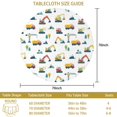 thumbnail image 2 of Excavator and Mountain White Pattern Round Tablecloth 70"x70", Wrinkle Resistant Wipeable Table Cover for Kitchen Dining Room Picnic Patio and Party, 2 of 2