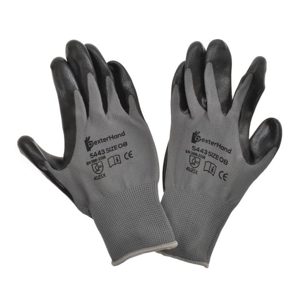 Guantes Dexterhand Poliéster Nitrilo Negro 22.5X10X0.4 Cm 3
