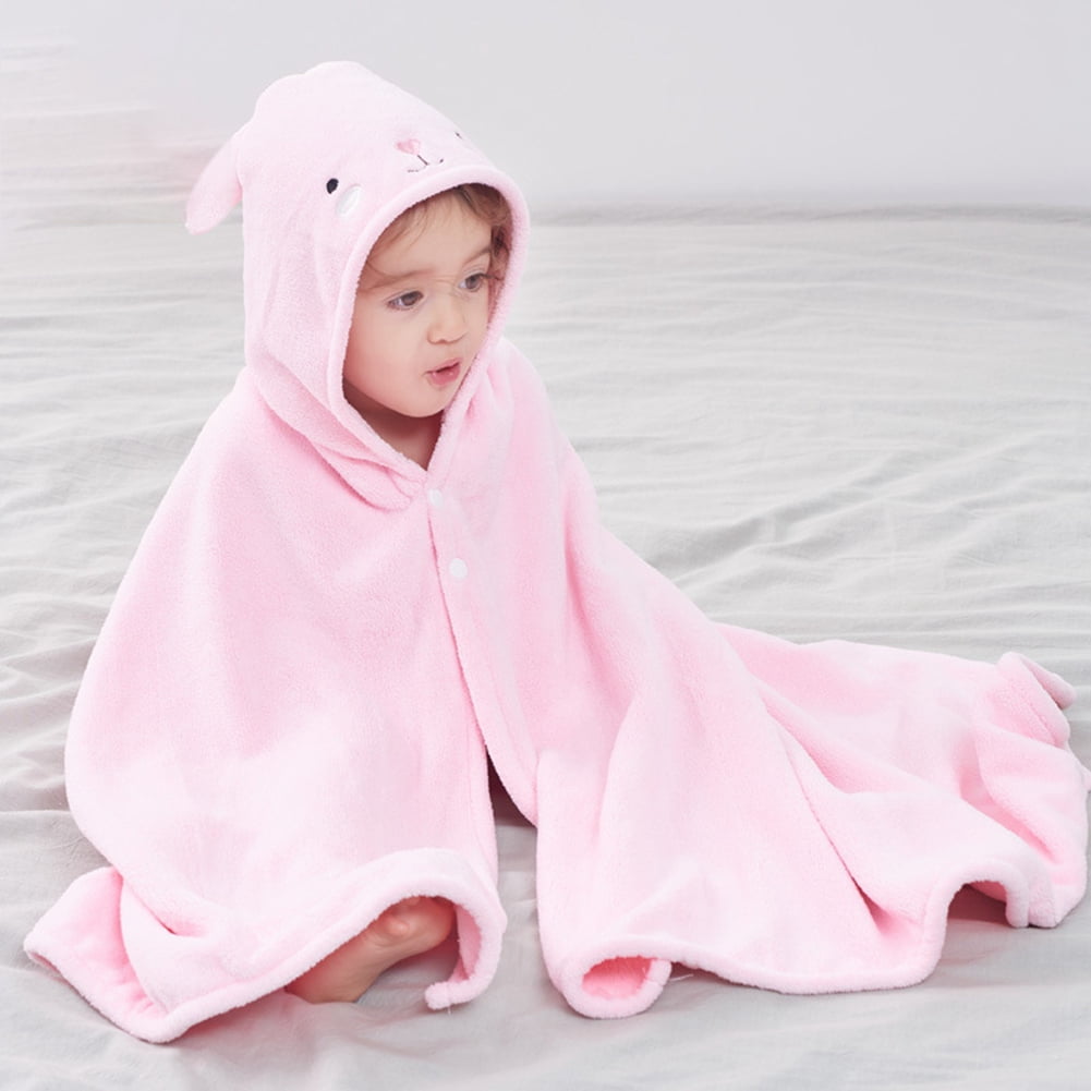URMAGIC Baby Coral Fleece Bath Towel Ultra Soft Hooded Towel Highly Absorbent Toddlers Bathrobe Blanket Kids Shower Gifts for Boys Girls