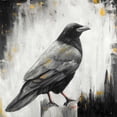 thumbnail image 3 of Atelier B Art Studio 15x15 Black Modern Framed Museum Art Print Titled - Crow Bird, 3 of 5