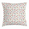 thumbnail image 1 of Cranberry Throw Pillow Cushion Cover, Fresh Strawberry Berry Cherry Leaves Organic Summer Fruits Artsy Nature Print, Decorative Square Accent Pillow Case, 18 X 18 Inches, Multicolor, by Ambesonne, 1 of 2