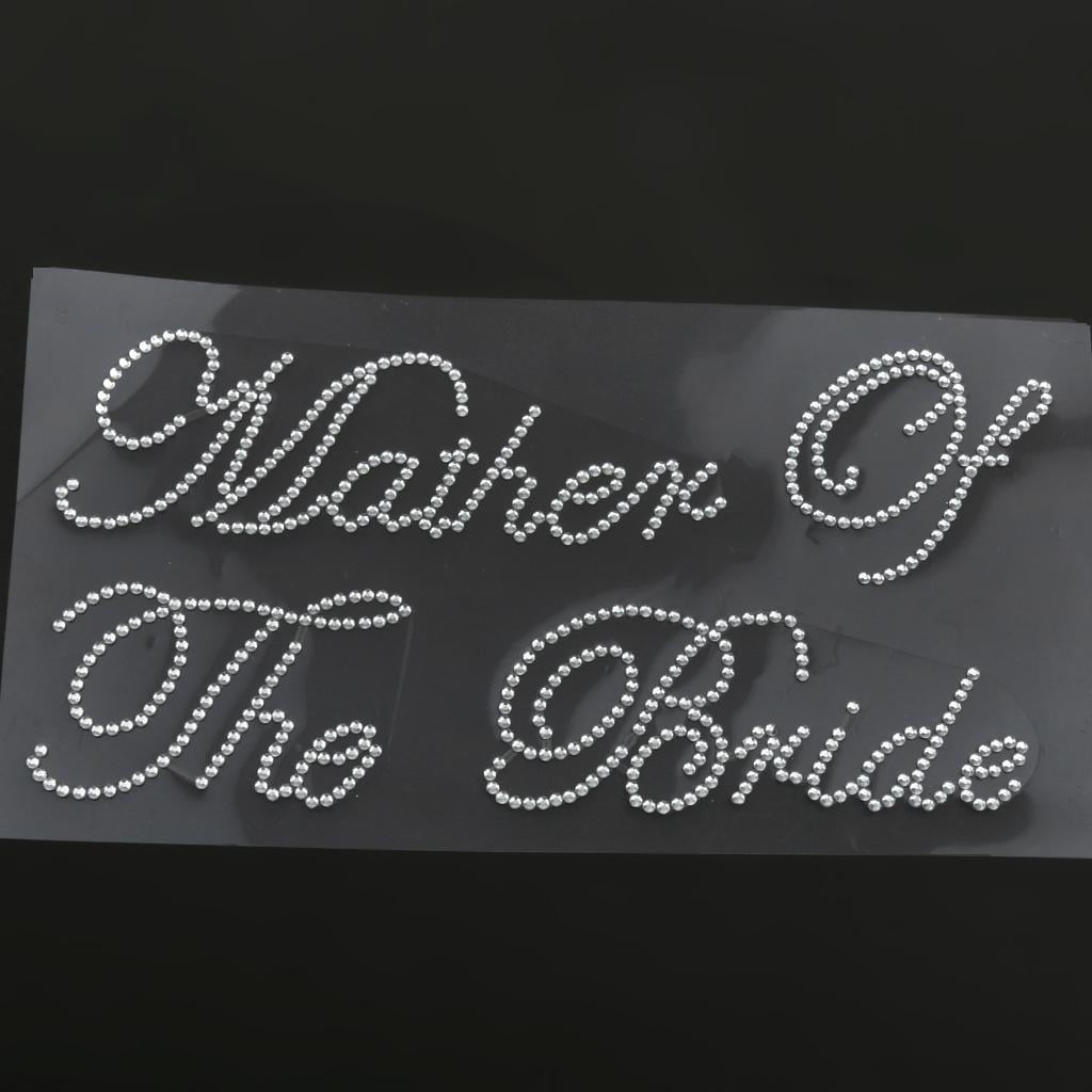 Diamante Bride Party Wedding Bridal Transfer Applique Dress Glass Sticker 