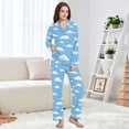 thumbnail image 4 of FORMRS Womens Pajama Set Long Sleeve Top and Pants with Pockets Soft Comfy Lounge Sleepwear, Sizes S-2XL, Cartoon Cloud Pattern, 4 of 7
