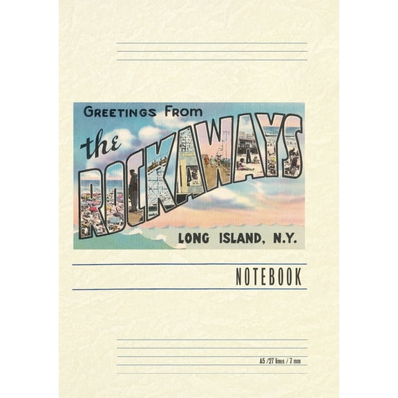 Vintage Lined Notebook Greetings from the Rockaways, New York, (Paperback)