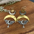 thumbnail image 3 of SIEYIO Vintage Moon Moth Earrings Dangle Earrings Ear Jewelry Exaggerated Earrings, 3 of 7