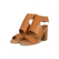 thumbnail image 5 of Women Leatherette Peep Toe Cutout Chunky Heeled Mule Sandal 18644, 5 of 6