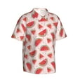 thumbnail image 2 of Daiia Watermelon Hawaiian Shirt for Men Gentle Cotton Regular Short Sleeve Casual-Small, 2 of 9