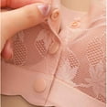 thumbnail image 3 of CLOISE Womens Bras No Wire Push Up Front Closure Full Coverage No Underwire Bras Front Snaps Seniors High Support Wireless Front Close Push up Bra Older Women Lace Everyday Bras Pink 3XL, 3 of 8