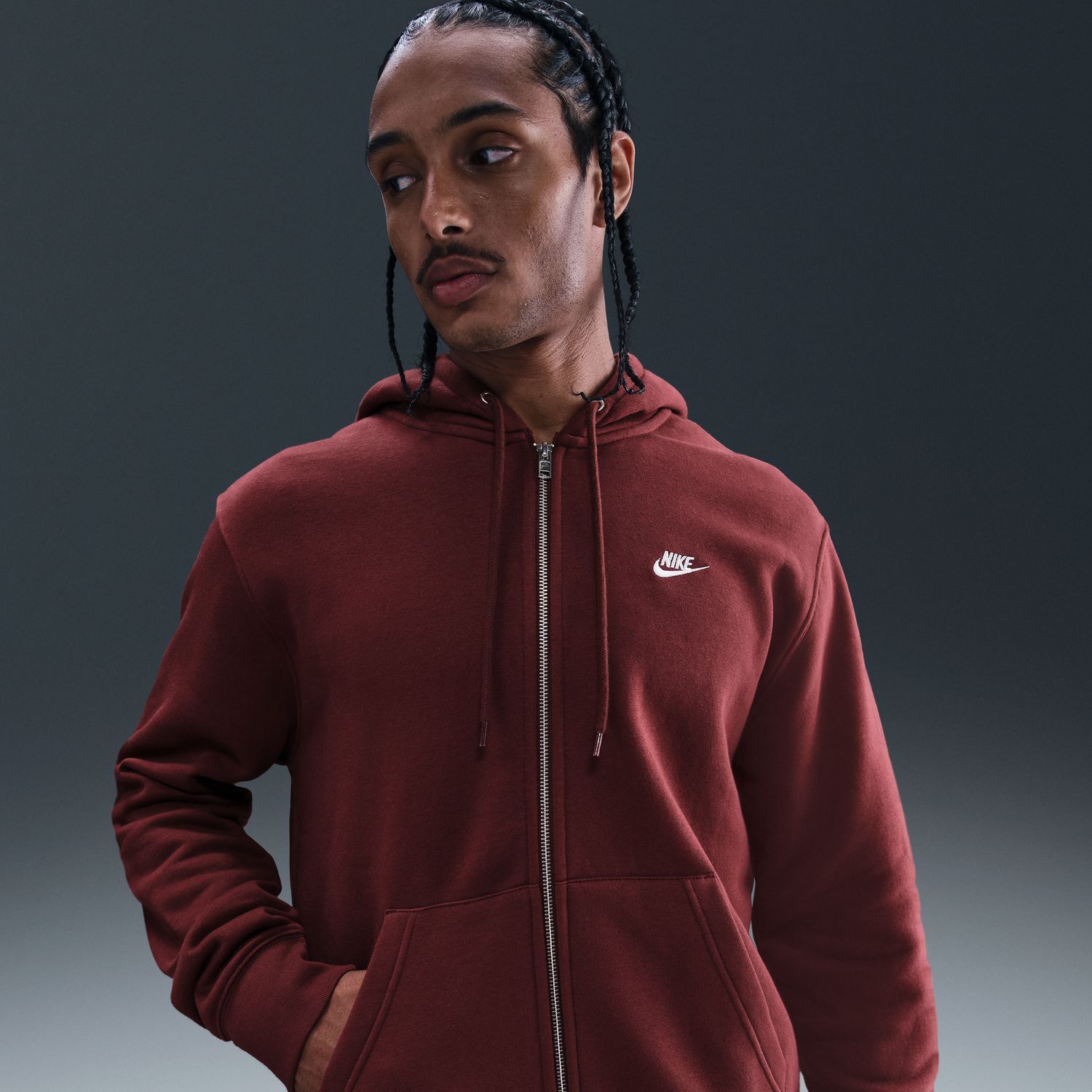 Nike Club Men's Full-Zip Fleece Hoodie Black photo 4