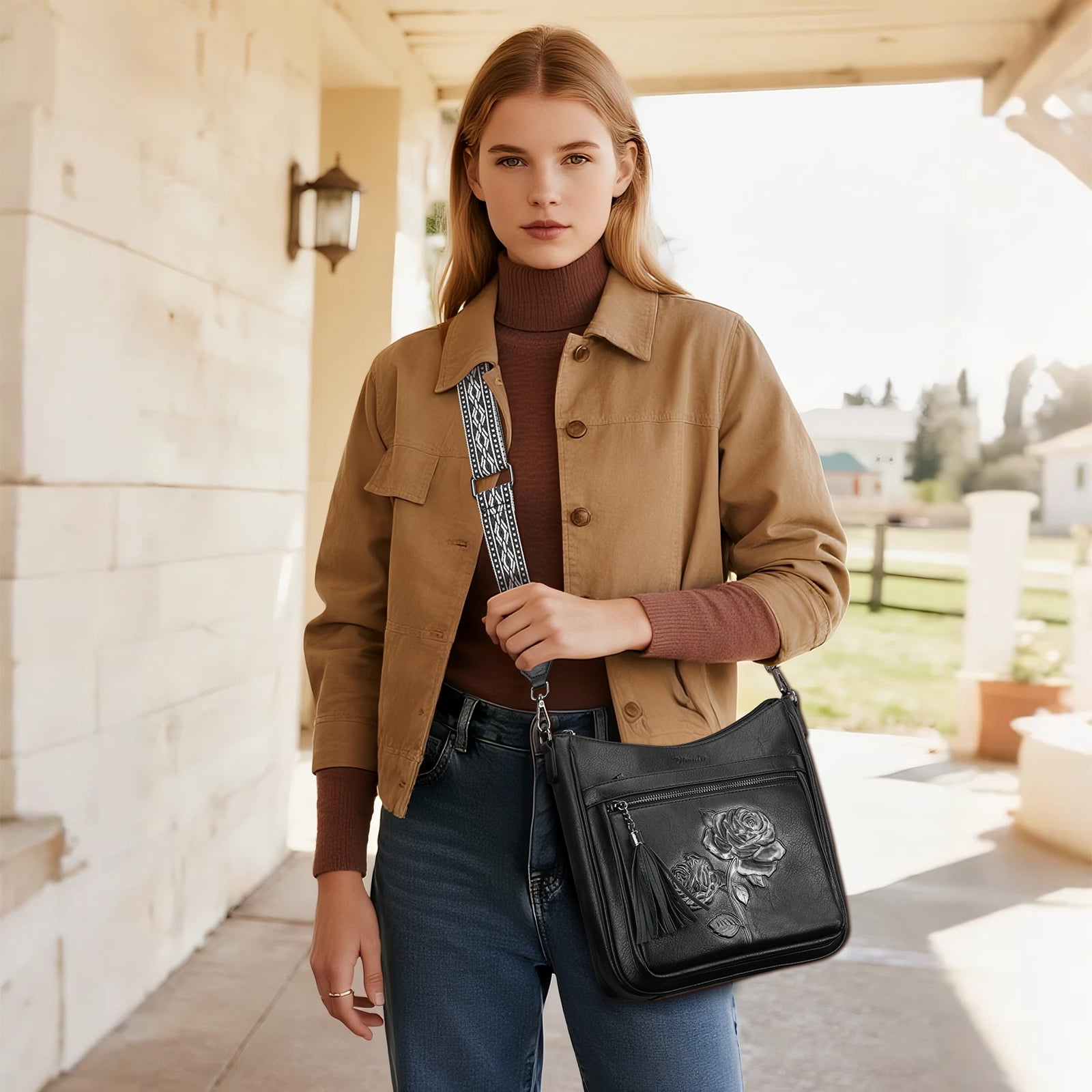 APHISON Crossbody Bags Casual Sling Backpack for Women, Shoulder Bag Travel Bag Cross Body Purses Bags with Adjustable Strap