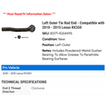 thumbnail image 2 of Left Outer Tie Rod End - Compatible with 2010 - 2015 RX350 2011 2012 2013 2014, 2 of 2