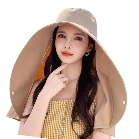 Yihuala Adjustable Sun Protective Fishing Hat With Neck Flap Lightweight Outdoor Headwear For Men Women