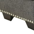 thumbnail image 3 of Wooden Ottoman with Polyester Upholstery and Nail Head Trims , Gray- Saltoro Sherpi, 3 of 4