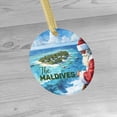 thumbnail image 3 of Santa at The Maldives Islands Travel Tourism Souvenirs Travel Memory Souvenir Landmark Vacation Keepsake Ceramic Christmas Ornament Xmas Holiday Tree Gift, 3 of 3