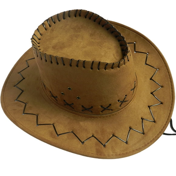 Cowboy Caps Good Breathability Men Shapeable Sombrero Role Play Kit Cosplay Supplies Costume Accessories for Summer Outdoor light coffee