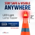 thumbnail image 3 of 28" Collapsible Traffic Safety Cones with LED Light Bright Orange Reflectors with Reflective Strips, Multipurpose Pop-Up Road Parking Cone for Emergency & Construction Use by LifeSupplyUSA (4-Pack), 3 of 8