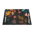 thumbnail image 1 of YFYANG Washable Heat-Resistant Placemats, 70% PVC/30% Polyester, Flower and Leaf Pattern Kitchen Table Mat, 12" x 18" 6 Pcs, 1 of 6