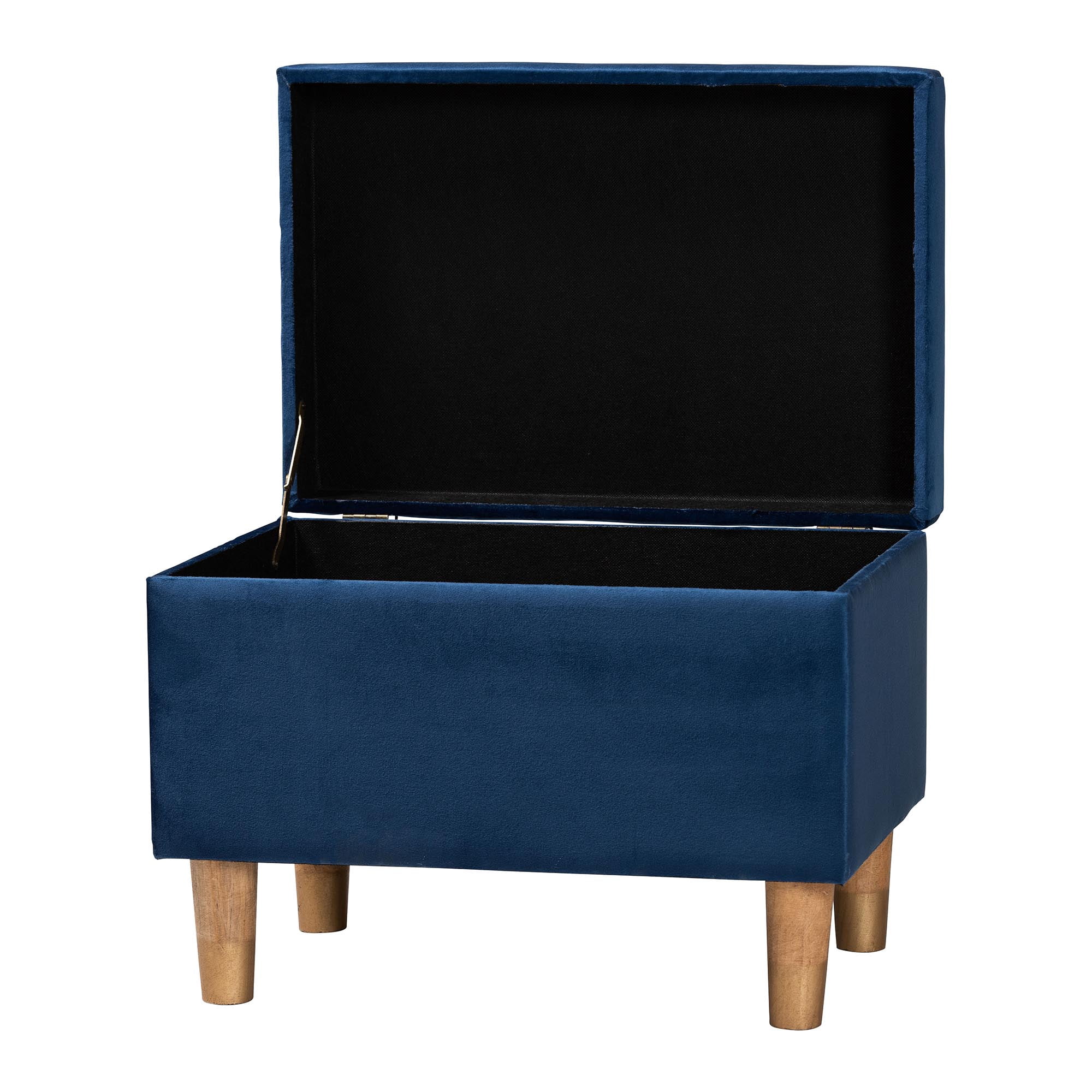 Baxton Studio Elias Modern Ottoman, Navy Blue