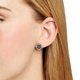 thumbnail image 2 of Pendientes de botón de plata esterlina Silvora Con Runas vikingas Y Circonita Cúbica Negra Pendientes Redondos Hipoalergénicos, 2 of 8