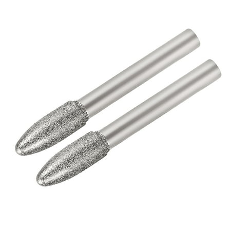 

Diamond Burrs Grinding Drill Bits for Rotary Tool 1/4-Inch Shank 8mm Tapered 150 Grit 2 Pcs