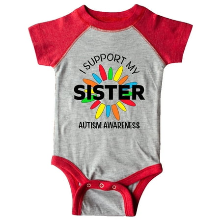 

Inktastic I Support My Sister Autism Awareness Gift Baby Boy or Baby Girl Bodysuit