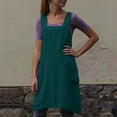 thumbnail image 6 of 2026 Cotton Linen Apron Cross Back Apron for Women with Big Pockets Square Pinafore Dress for Baking Cooking,Dark Green S, 6 of 7