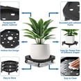thumbnail image 2 of 2 Pack Plant Stand with Rolling Tray, 5 Gallon Water Bottle Jug Holder with 360° Rolling Swivel Casters Wheels,  11'' Heavy Duty Plant Caddy, Black, 2 of 7