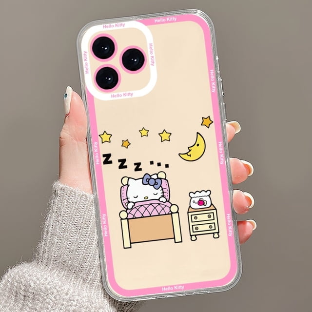 Funda de teléfono de dibujos animados Kawaii k-kitty h-hello, carcasa transparente para iPhone 13 14 Mini 11 12 Pro Max Fivean unisex