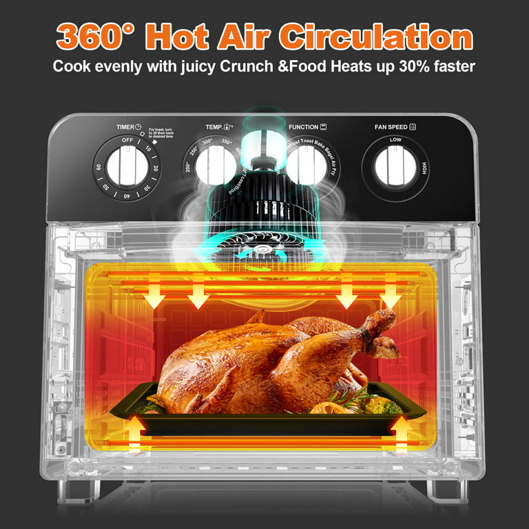 Capacity Toaster Oven Countertop, Dishwasher Safe Detachable Panel, 26QT Air  Fryer Toaster Oven Combo, Drumstick Grill Accessori - AliExpress