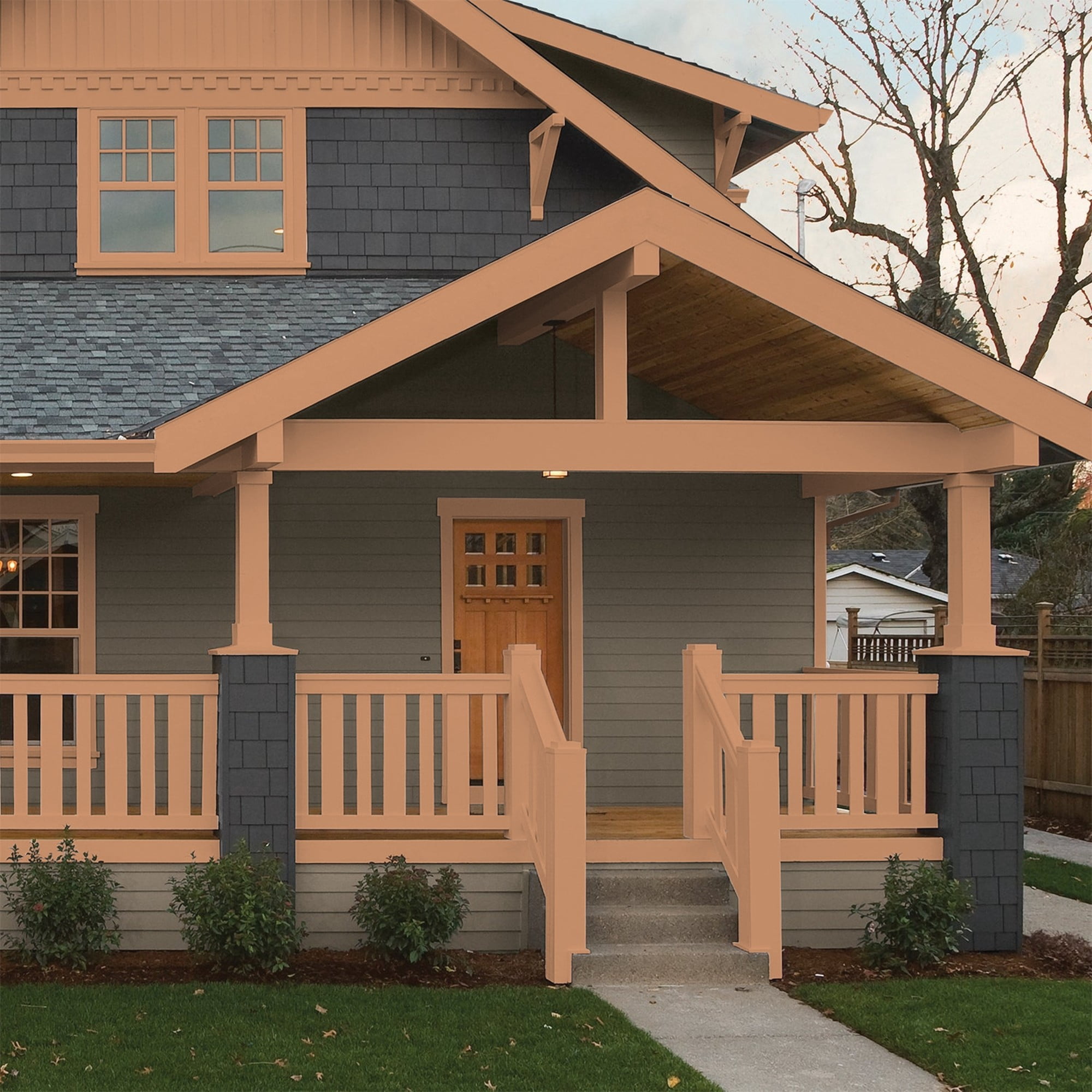 Glidden HEP Hitching Post / Orange Semi-Gloss Exterior Paint with Primer, 1 Quart