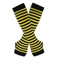 thumbnail image 3 of Seyurigaoka Women Juniors Stockings and Gloves Set Striped Knitted Over Knee High Socks + Fingerless Arm Sleeve Gloves for Teen Girls, 3 of 5